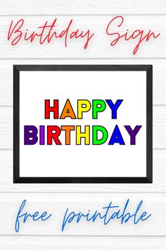 happy birthday sign free printable Happy Birthday Fireworks, 18th Birthday Banner, Birthday Fireworks, Birthday Signs