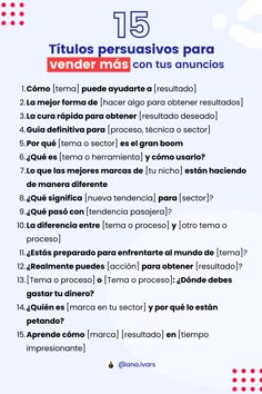 15 Títulos Persuasivos para Vender más con tus Anuncios Marketing Digital Ideas, Business Strategy Management, Team Motivation, Business Branding Inspiration, Social Media Marketing Instagram, Content Planner, Instagram Marketing Tips, Marketing Resources, Marketing Goals