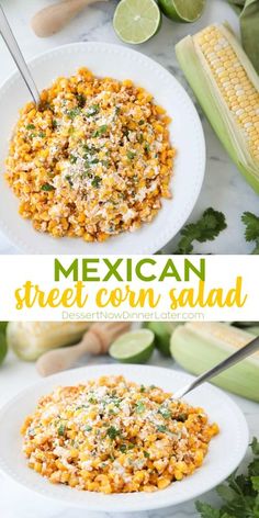 mexican street corn salad on a white plate