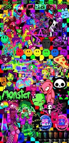 a collage of stickers with the word monsters on them in different colors and sizes