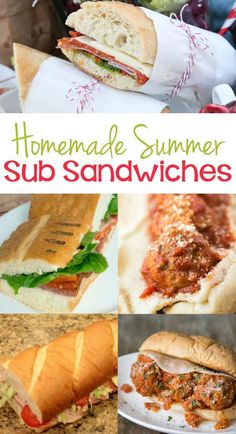 homemade summer sub sandwiches with text overlay