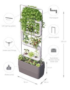 three tiered planter with plants growing in it and instructions on how to grow them