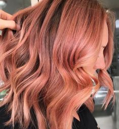 Peachy Hair Color, College Hair, Balyage Hair, Blonde Shades, Coral Hair, Aqua Net