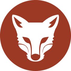 a fox head in a red circle