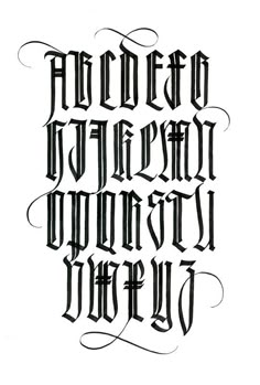 an old english type of calligraphy that has been made into a piece of art