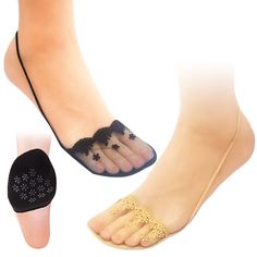 PRICES MAY VARY. PACKAGING: 4 Pairs Lace Socks (2 Black + 2 Nude Color). Fits US 5-9 Shoe Sizes. Fits Euro 35-40 Shoe Sizes. One Size Fits Most. The thin transparent lace liner is made of premium blend fabric, 35% Cotton, 5% Spandex, 60% Polyester. NON-SLIP: Non-Slip silica grip design, more grip and traction. BENEFITS: Prevent sweat from soaking into your shoes. Extra Ball of Foot Support, Reducing Friction, and Relieve Blisters. Avoids the embarrassment of bad odor and the stickiness discomfor Half Socks, Color Fits, Bad Odor, Lace Socks, Open Toed Heels, No Show Socks, Nude Color, Shape Of You, Sling Back