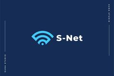 the s - net logo on a blue background