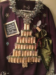 a christmas tree made out of wine corks