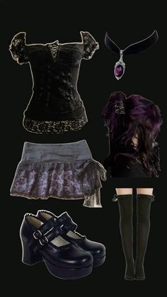 Purple Goth, Goth Outfit Ideas, Scene Outfits, Gothic Outfits, Alternative Outfits