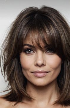 Mid Length Bob Thick Hair, Rambut Brunette, Haircuts For Medium Length Hair, Layered Haircuts For Medium Hair, Medium Layered Hair, Bangs With Medium Hair, Medium Short Hair, Shoulder Length Hair Cuts, Haircuts For Medium Hair