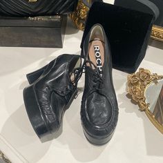 Rochas Heels Black Size 37 Leather Perfect Dress Up Heels Soft Leather Made In Italy Pre Loved Gently Used ( Some Markings As Shown In Pictures) Black Heel, Heels Black, Leather Loafers, Black Heels, Perfect Dress, Shoes Women Heels, Soft Leather, Shoes Heels, Loafers