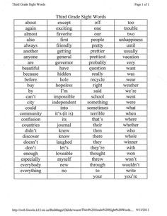 a table with words that are in the same language and numbers on each one side