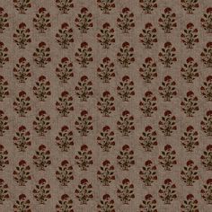 a brown background with red flowers and leaves