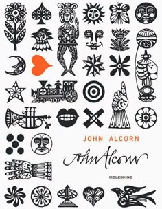 the cover of john alcorn's book, an artflowe with many different designs