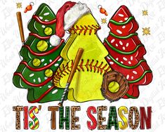 it's the season baseball christmas tree sublims svg dxf png