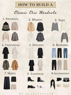 Classic Chic Wardrobe, Vinter Mode Outfits, Minimalist Wardrobe Capsule, Capsule Wardrobe Casual, Capsule Wardrobe Women, Classic Capsule Wardrobe, Chic Wardrobe, Capsule Wardrobe Outfits, Inspiration Tattoos