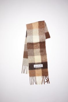 Acne Scarf, Patchwork Scarf, Check Scarf, Outfit Png, Patches Fashion, Checked Scarf, Blazer Jeans, Mohair Wool, Winter Fits