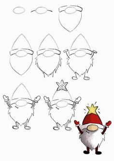 an image of how to draw santa claus from the movie snow white and seven dwarfs