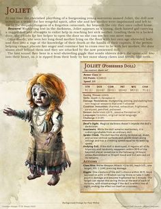 a page with an image of a creepy doll on it's back and the text in