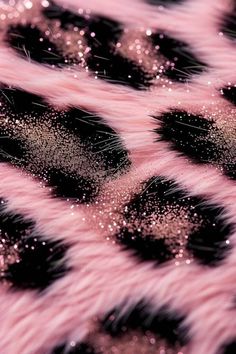 pink and black animal print fabric with glitter