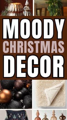 mood christmas decor collage with text overlay