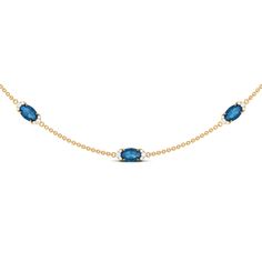 Product Details Highlight your neckline with this stunning Station Chain Necklace embellished with 4X6 MM Oval Shape London Blue Topaz gemstone set in Claw Setting with shimmering Diamond gemstones. Secured with Lobster Clasp Closure, this Blue Topaz Necklace is sure to turn heads and make a statement wherever you go. Product Information SKU SHP-PENDANT012210543 Weight 3.84 gm (Approximate) LONDON BLUE TOPAZ INFORMATION No.of Stones 7 Pieces Total Weight 2.80 Carat (Approximate) Dimension(approx Necklace With Diamond, Blue Topaz Necklace, Blue Topaz Gemstone, Claw Setting, Topaz Necklace, Signature Jewelry, Timeless Jewelry, Blue Gemstones, London Blue Topaz