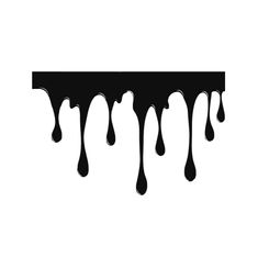 dripping black paint on a white background