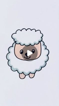 a cartoon sheep with a video player on it's face is shown in front of a white background