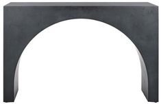 an arch shaped concrete sculpture on a white background