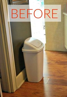 DIY Wooden Waste Basket Cabinet Ikea Desk Hack, Hiding Ugly, Closet Built Ins, Electric Box, Diy Playbook, Decor Western, Ikea Furniture Hacks, Geek Decor, Living Modern