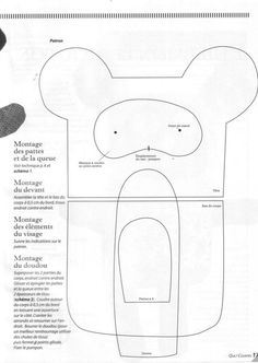 a paper cut out of a teddy bear's head and neck, with instructions on how to make it