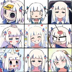 the many faces of an anime character