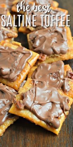 the best saltine toffee recipe with chocolate frosting on top