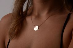 "Disc Necklace * The most special jewelry in Etsy, unique gift for you and your beloved ones. Disc necklaces are designed to show your passion and love to your loved ones with special memories. C U S T O M * D I S C * N E C K L A C E * Material: High quality 925 Sterling Silver plated in 14K Gold or 14K Solid Gold * Dimension: 14mm diameter * Finish: Gold, Rose Gold, White Gold F E A T U R E S * Made to Order * High Quality Material * Personalized * Packaged with Elegant Jewelry Box * Handmade a Customized Pendant Jewelry For Everyday Wear, Customized Round Jewelry For Everyday, Everyday Customized Pendant Jewelry, Customized Jewelry For Everyday Wear, Customized Everyday Pendant Jewelry, Rose Gold Oval Pendant Jewelry Gift, Rose Gold Custom Necklace For Gift, Customized Everyday Rose Gold Jewelry, Oval Pendant Jewelry With Chain As A Gift