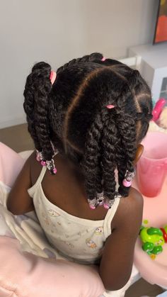 Easy Black Kids Hairstyles, Toddler Twist Hairstyles, Natural Hairstyles For Black Kids Simple, Sister Hairstyles, Twist Hairstyles For Kids, Black Baby Hairstyles