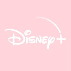 the disney plus logo is shown on a pink background with white lettering that reads,