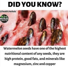 Watermelon Benefits, Seeds Benefits, Food Health Benefits, Watermelon Seeds, Home Health Remedies, Herbs For Health, Healing Food, Healthy Foodie, Good Health Tips