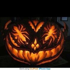 a pumpkin carved to look like an owl