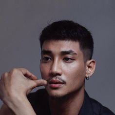 Asian Men Mustache, Paing Takhon Aesthetic, Asian Facial Hair, Men Facial Hair, Male Illustration, Mustache And Goatee, Filipino Guys