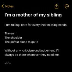 Quote, older sister How To Be A Good Older Sister, Eldest Sister Quotes, Bad Sister Quotes