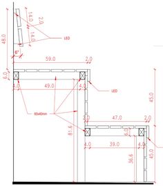 an architectural drawing showing the measurements for a wall