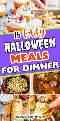 easy halloween meals for dinner with text overlay