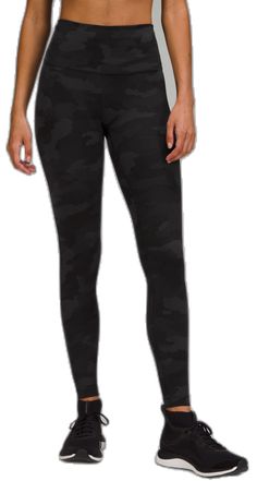 Casual Fitted Lululemon Leggings, Casual Stretch Lululemon Leggings, Casual Stretch Leggings By Lululemon, Fitted Black Lululemon Leggings, Lululemon Fitted Mid-rise Activewear, Fitted Mid-rise Lululemon Activewear, Fitted Black Lululemon Pants, Black Camo Leggings, Wunder Train