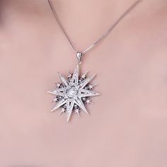 Berea Crystal North Star Pendant (Necklace not Included) – ANN VOYAGE Ruby Aesthetic, North Star Pendant, Travel Inspired Jewelry, Silver Jewlery, North Star Necklace, Star Necklace Silver, Star Pendant Necklace, Star Jewelry, Women's Jewelry And Accessories