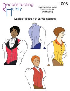 ladies'1800s - 1930s waistcoats from reconstructing history pattern book