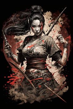 Samurai Sketch, Side Tattoos Women, Ronin Samurai, Badass Drawings, Japanese Art Samurai, Female Samurai, Traditional Henna, Yin Yang Art, Geisha Tattoo