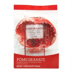 Pomegranate, Infused Makeup Cleansing Wipes, 33 Count by Body Prescriptions.   Click on Image for more information. Face Wash, Beauty Routines, Rosé Wine Bottle