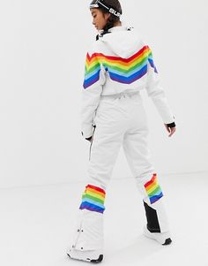 Old School Ski | OOSC Women's Rainbow Road Ski Suit Whimsical Clothes, Suit Styles, Rainbow Road, Desired Reality, Snow Bunny, Ski Suit, Clothes Diy, Ski Suits, Suit Fashion