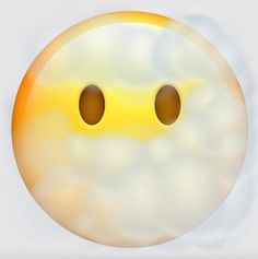 an image of a smiley face with clouds in the background