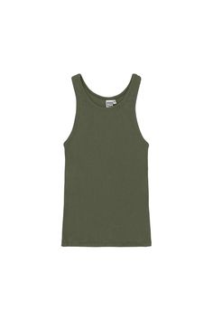 Alta Tank | Jungmaven Hemp Clothing & Accessories / Color: Olive Green Stretch Racerback Tank Top, Everyday Athleisure Tank Top, Sporty Tank Top For Everyday Summer Use, Casual Seamless Solid Color Tank Top, Casual Seamless Solid Tank Top, Casual Solid Seamless Tank Top, Everyday Seamless Athleisure Tank Top, Sporty Solid Color Racerback Tank Top, Solid Sporty Racerback Tank Top